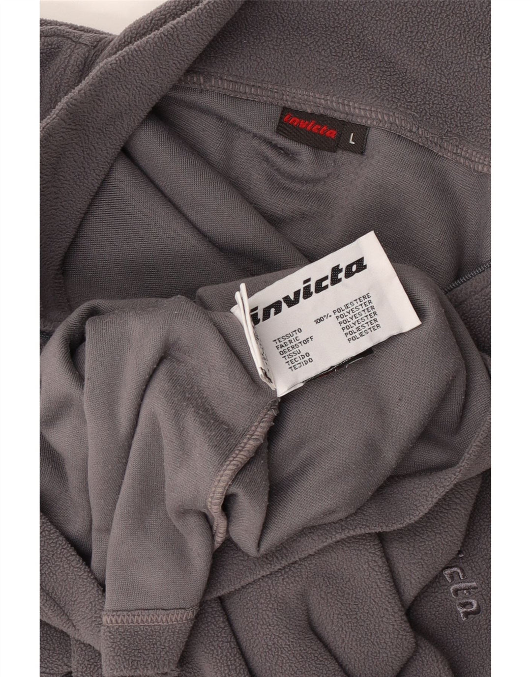 Invicta Pull polaire à col zippé pour homme, grand gris, polyester