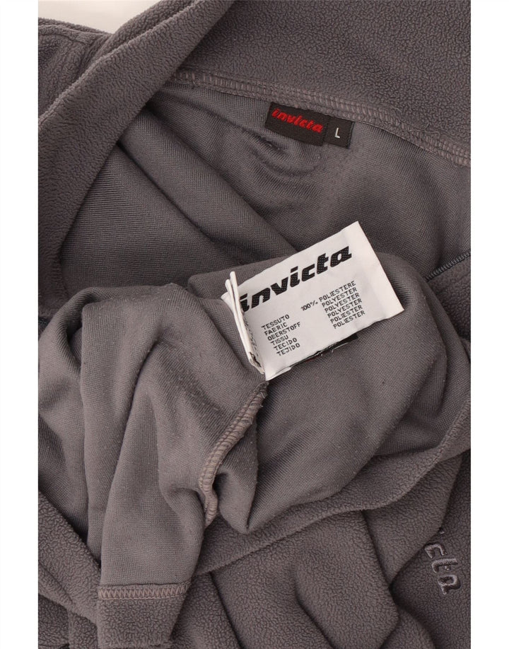 Invicta Pull polaire à col zippé pour homme, grand gris, polyester