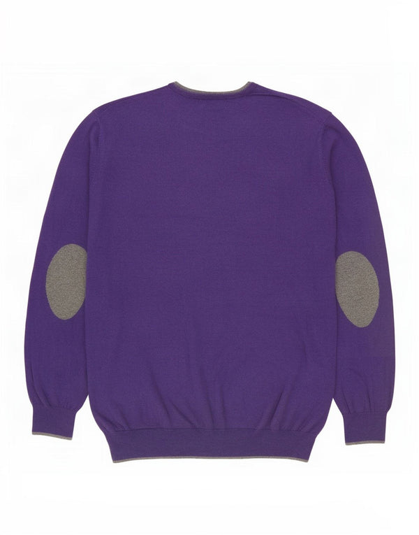 Massimo Dutti Pull à col rond pour homme XL Violet Coton