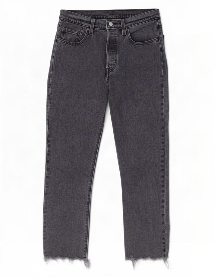 Levi's Jean 501 Crop Straight Femme W27 L26 Gris Coton