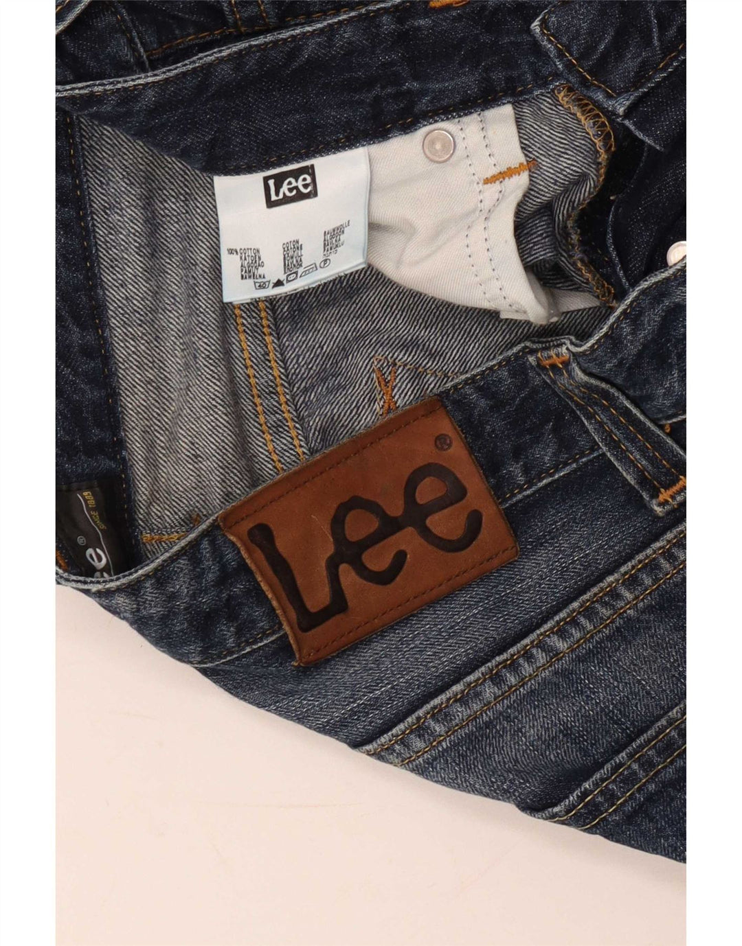 Lee Femme Powell Jean Droit W30 L28 Bleu Marine Coton
