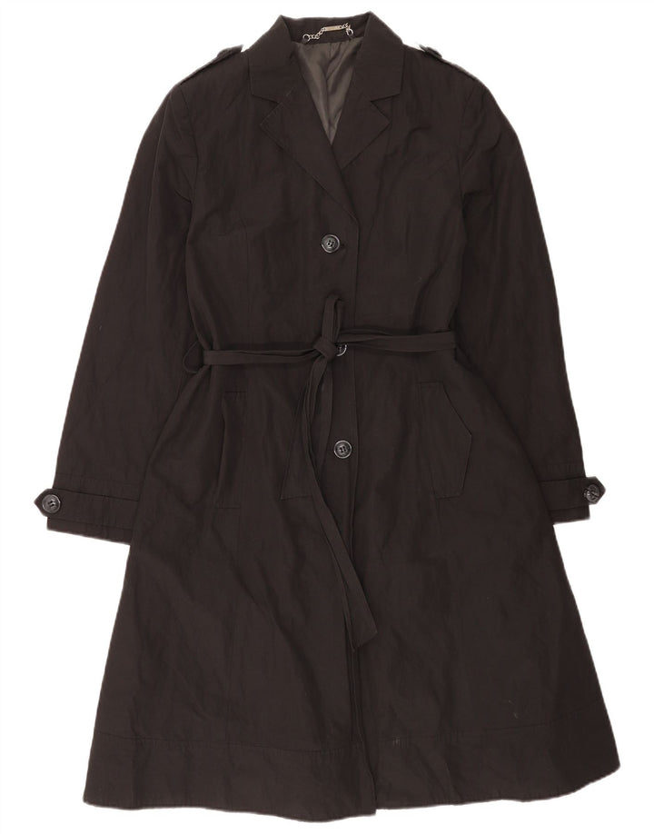 Laura Ashley Trench-Coat pour femme UK 14 en coton noir moyen