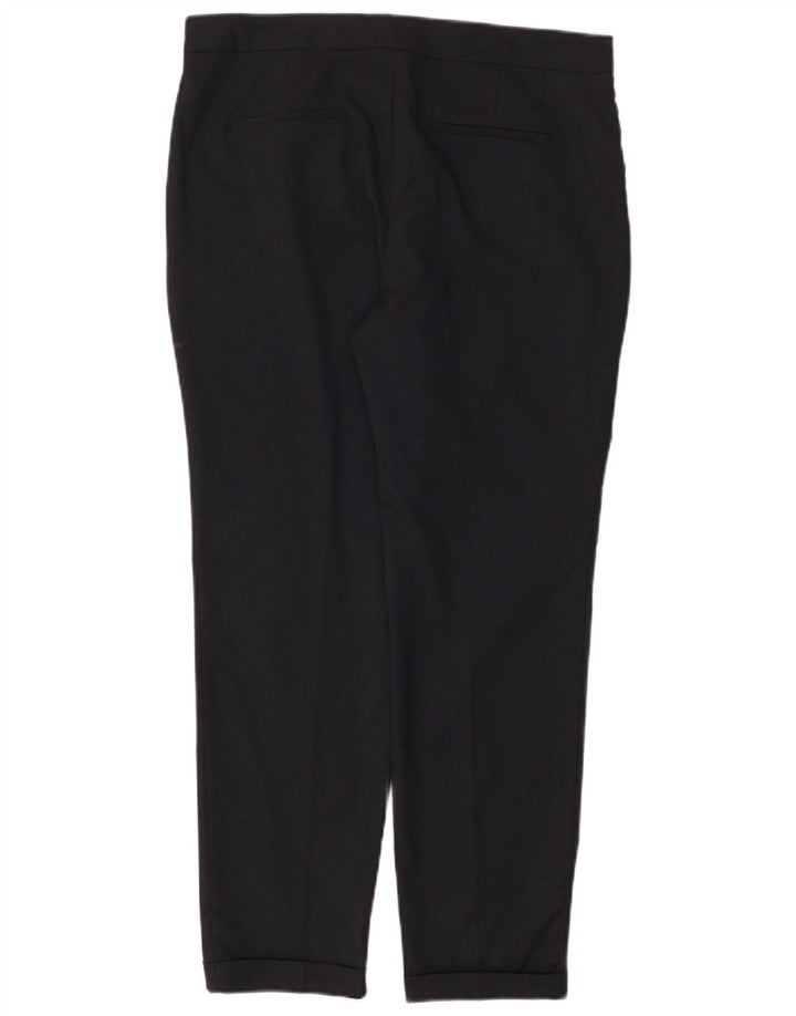 Zara Pantalon Chino Slim Femme EU 40 Moyen W30 L27 Bleu Marine Polyester