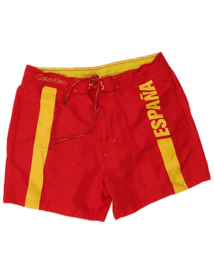 CALVIN KLEIN Short de Bain Espana Graphic Homme Rouge Moyen Colourblock