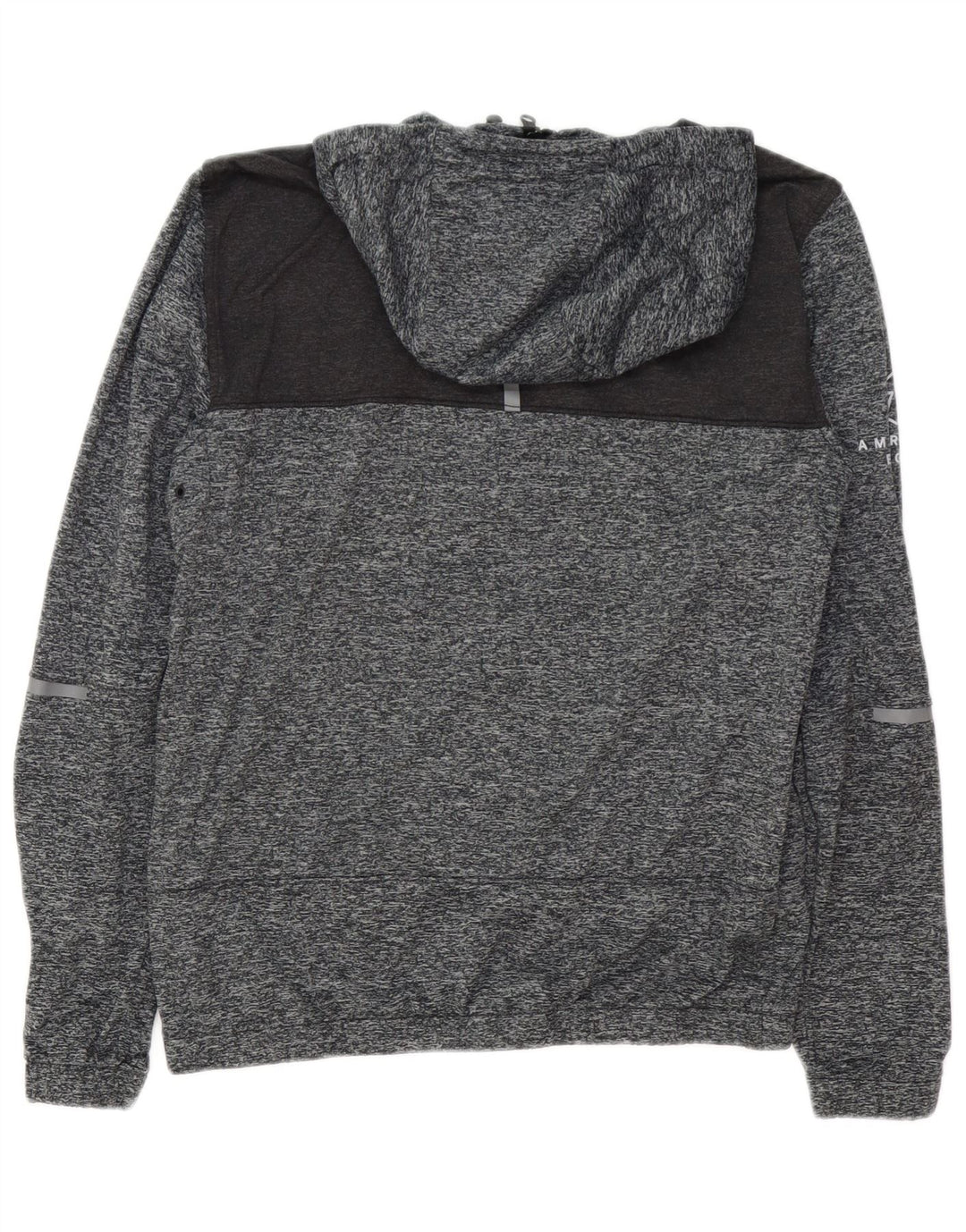 AMERICAN EAGLE Pull à capuche zippé graphique pour homme, petit gris moucheté