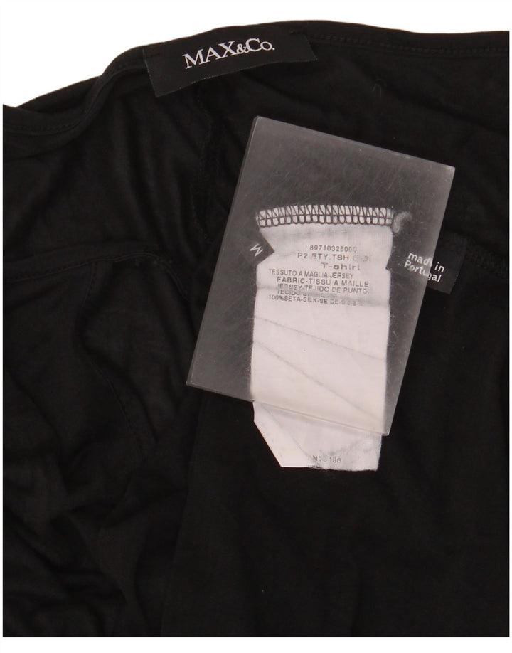 Max & Co. Haut à manches 3/4 pour femme UK 14 en soie noire moyenne