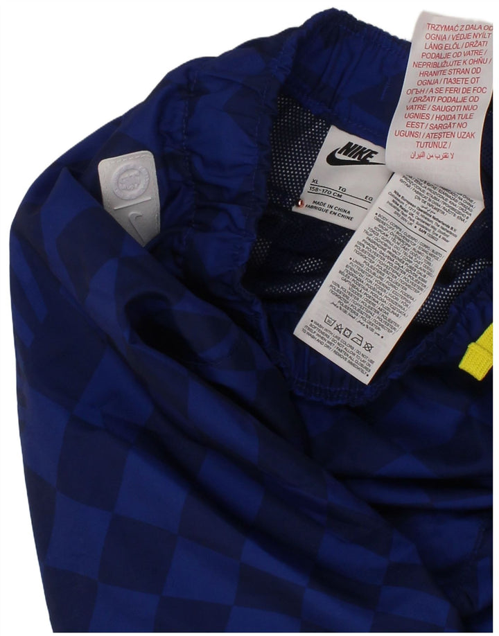 NIKE Short de sport graphique pour garçon 13-14 ans XL Bleu Géométrique Polyester