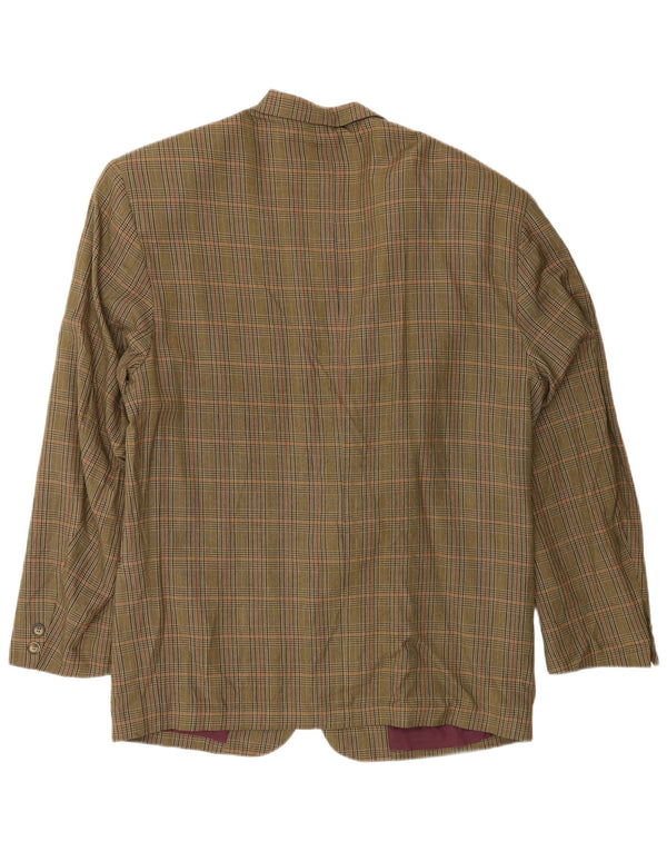 vintage Mens 2 Bouton Blazer Veste UK 40 Grand Pied-de-poule Kaki