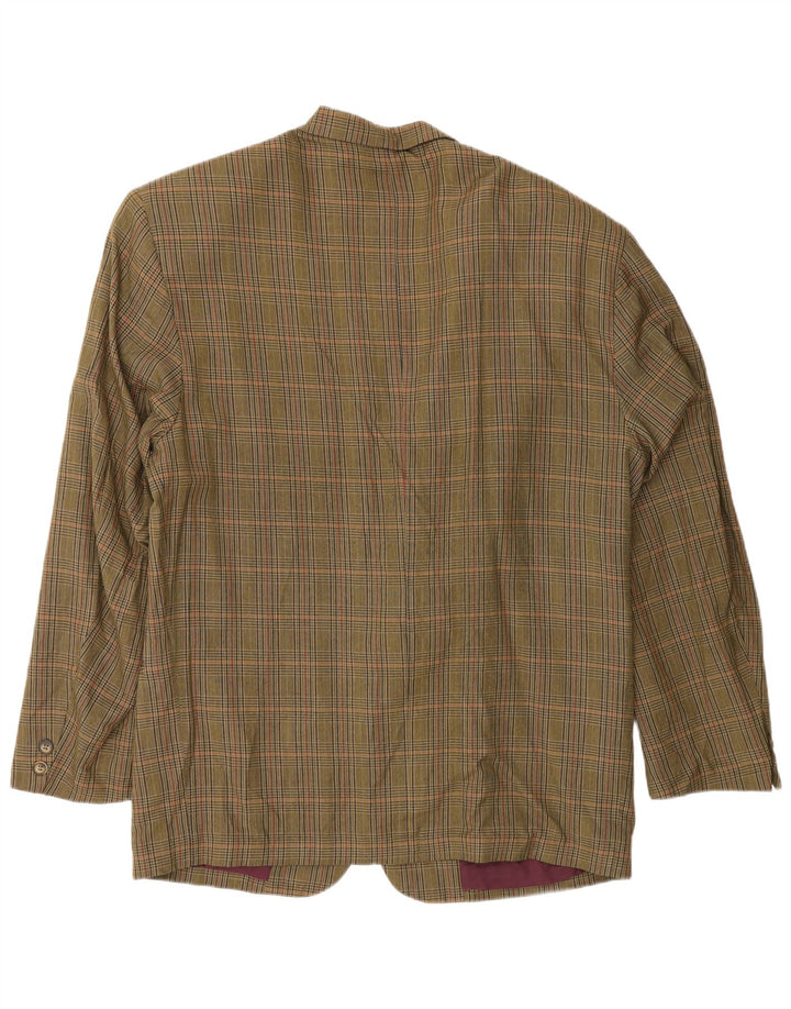 vintage Mens 2 Bouton Blazer Veste UK 40 Grand Pied-de-poule Kaki