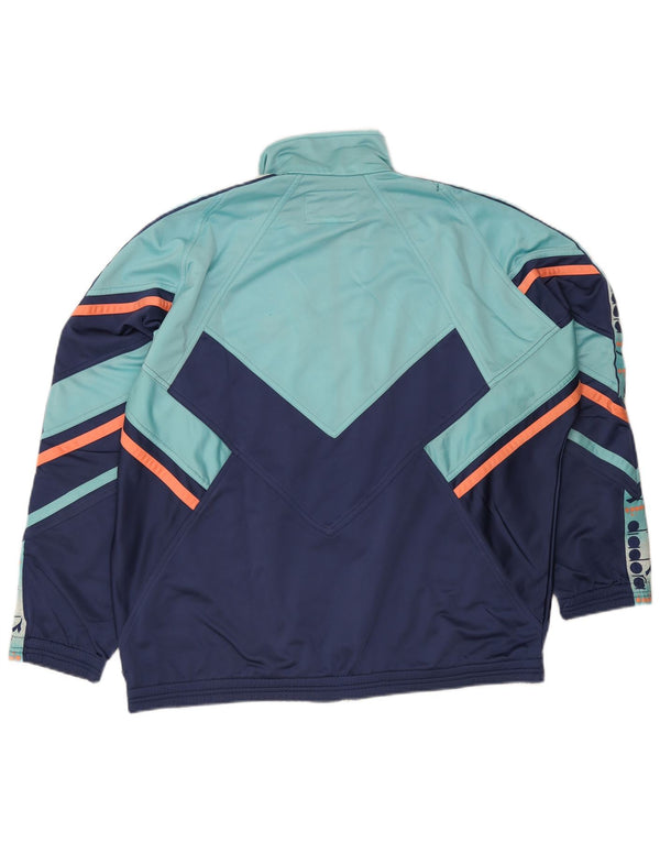 Diadora Veste de survêtement graphique pour hommes UK 48 2XL Bleu Colorblock
