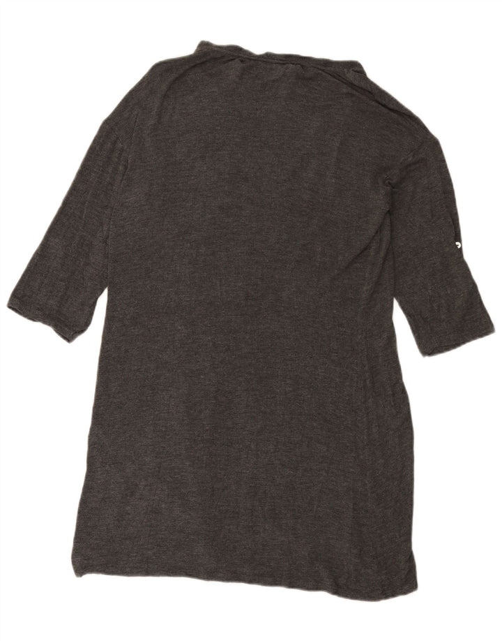 Zara Robe basique à manches 3/4 pour femme UK 14 Large Gris Viscose