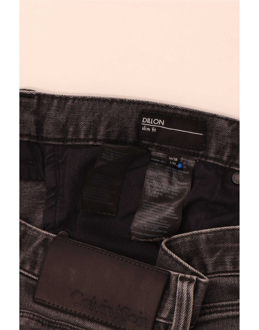 Calvin Klein Jean Dillon Slim W38 L32 Homme Gris Coton