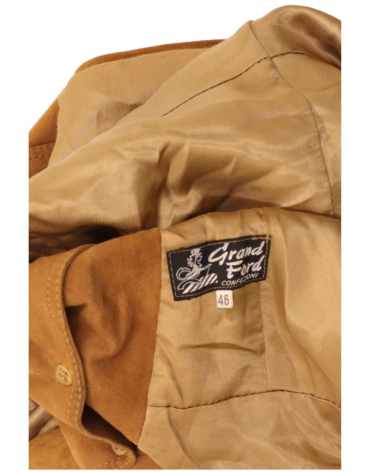 Grand Ford Veste blazer en daim à 3 boutons pour femme IT 46 Large Beige