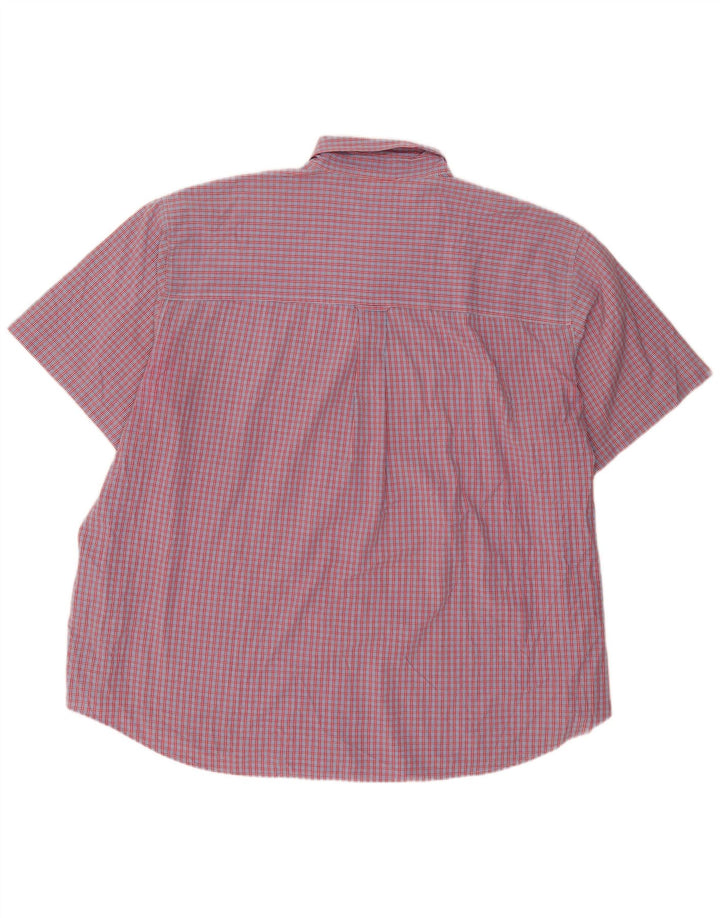 Chaps Chemise à manches courtes pour homme facile d'entretien 4XL Rouge à carreaux en coton