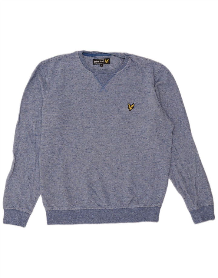 Lyle & Scott Sweat-shirt pour homme en coton moucheté petit bleu