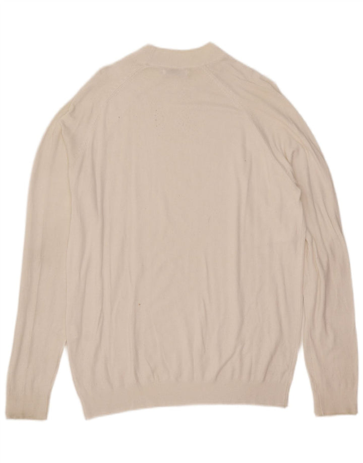 Zara Pull Col Rond Homme Blanc Moyen Viscose