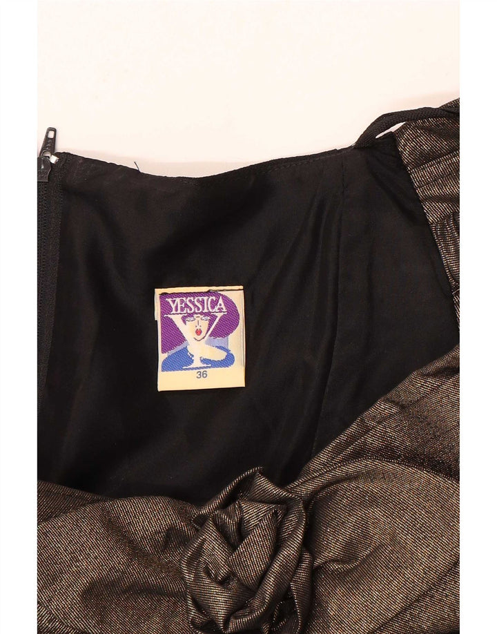 Yessica Robe à épaules dénudées pour femme EU 36 Petit Noir Colorblock Polyester