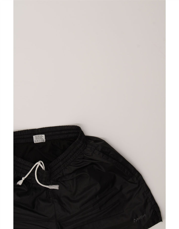 ACTIVE Womens Sport Shorts UK 12 Medium  Black Polyester Vintage Active and Second-Hand Active from Messina Hembry 