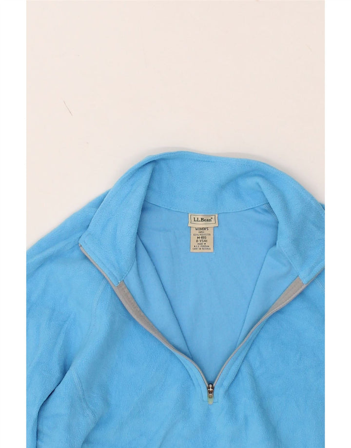 L.L.BEAN Womens Zip Neck Fleece Jumper UK 14 Medium Blue Polyester Vintage L.L.Bean and Second-Hand L.L.Bean from Messina Hembry 
