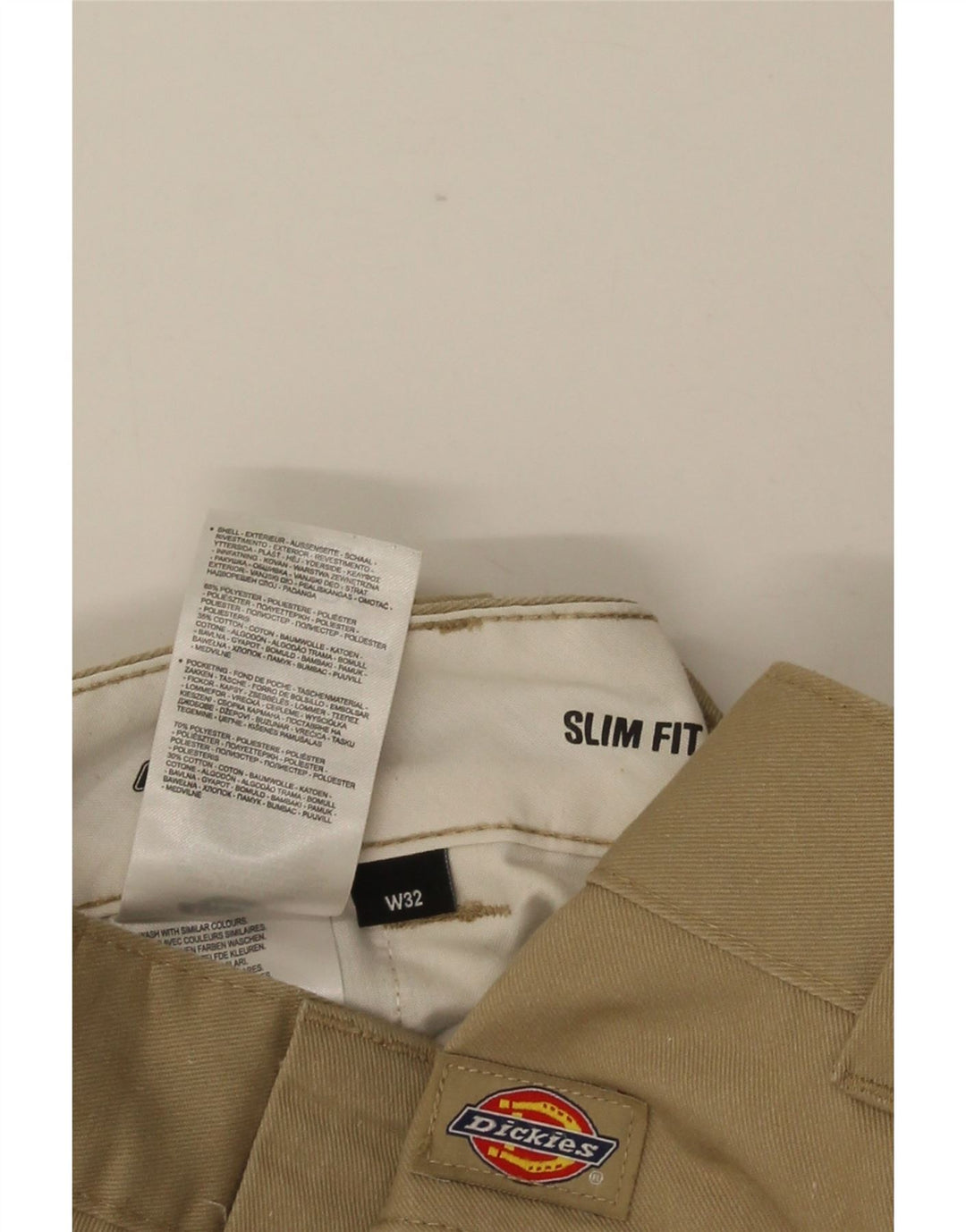 DICKIES Short Chino Slim Fit W32 Homme Beige Moyen Polyester