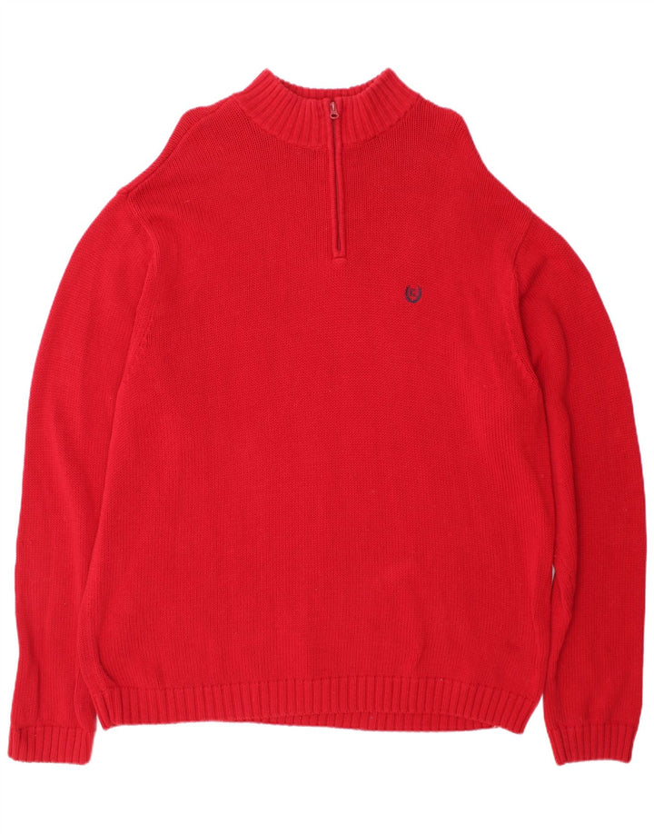 Chaps Pull col zippé pour homme 2XL Rouge Coton