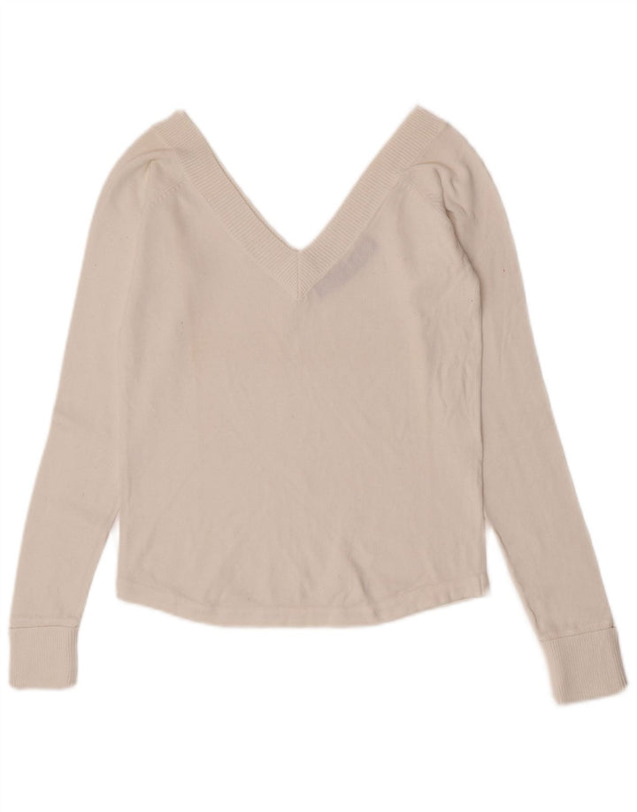 Zara Womens Blouse Top UK 14 Grand Coton Blanc