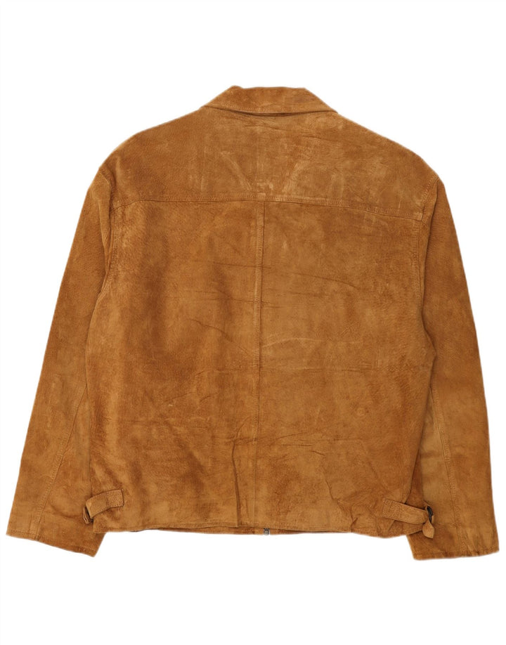veste en daim homme vintage IT 50 grand cuir beige
