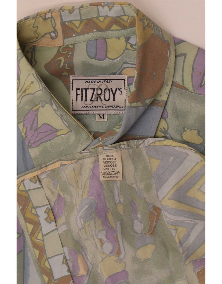 Fitzroy Chemise à Manches Courtes à Motif Abstrait Homme Multicolore Moyen