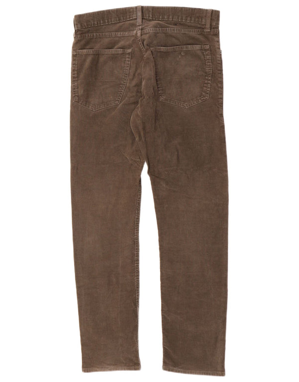 Marks & Spencer Pantalon slim en velours côtelé pour homme W32 L31 Coton kaki