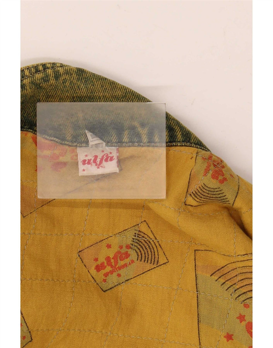 Ulfa Mens Loose Fit Denim Jacket UK 38 Coton Jaune Moyen Années 80