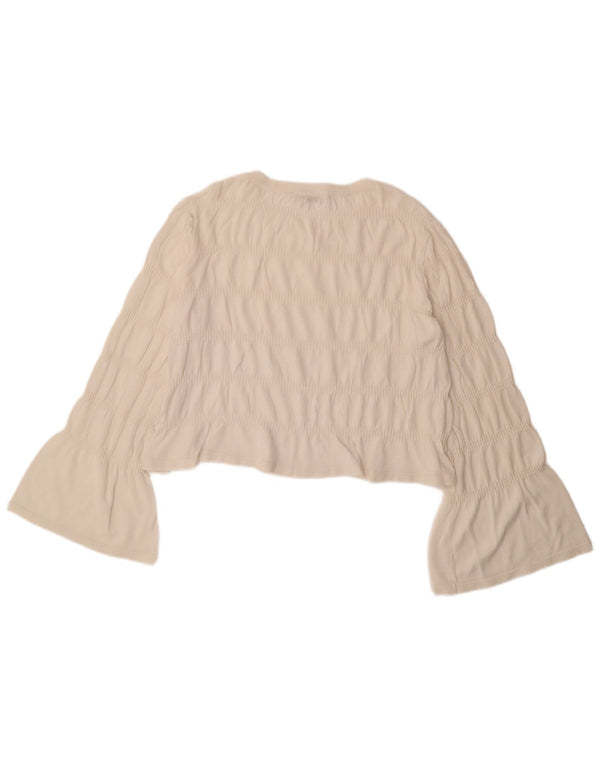 Zara Womens Crop Long Sleeve Blouse Top UK 16 Grand Blanc