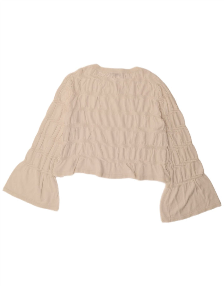 Zara Womens Crop Long Sleeve Blouse Top UK 16 Grand Blanc