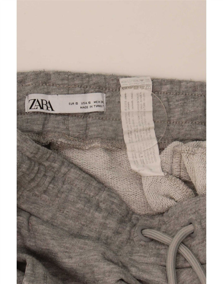 Zara Pantalon de survêtement pour femme Joggers UK 8 Small Gris Polyester