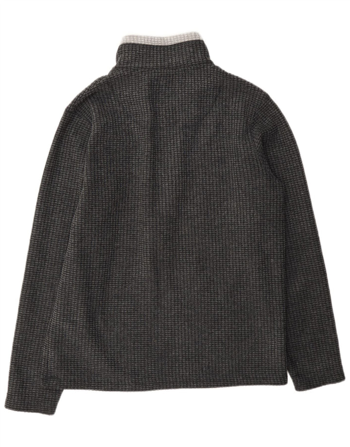 Weird Fish Pull Polaire à Col Zippé pour Homme Gris Moyen Polyester Colorblock