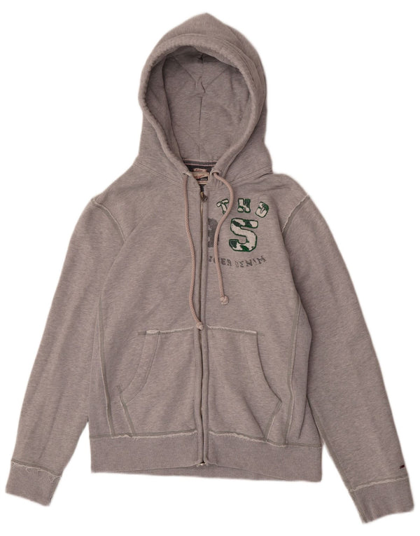 Tommy Hilfiger Pull à Capuche Heritage Graphic Zip Homme Gris Moyen Coton