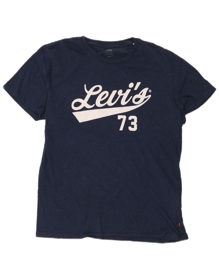 Levi's T-Shirt Graphique Homme Bleu Marine Large Coton