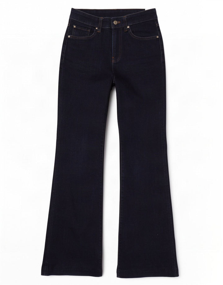 Massimo Dutti Jean évasé pour femme US 4 W26 L33 Bleu Coton
