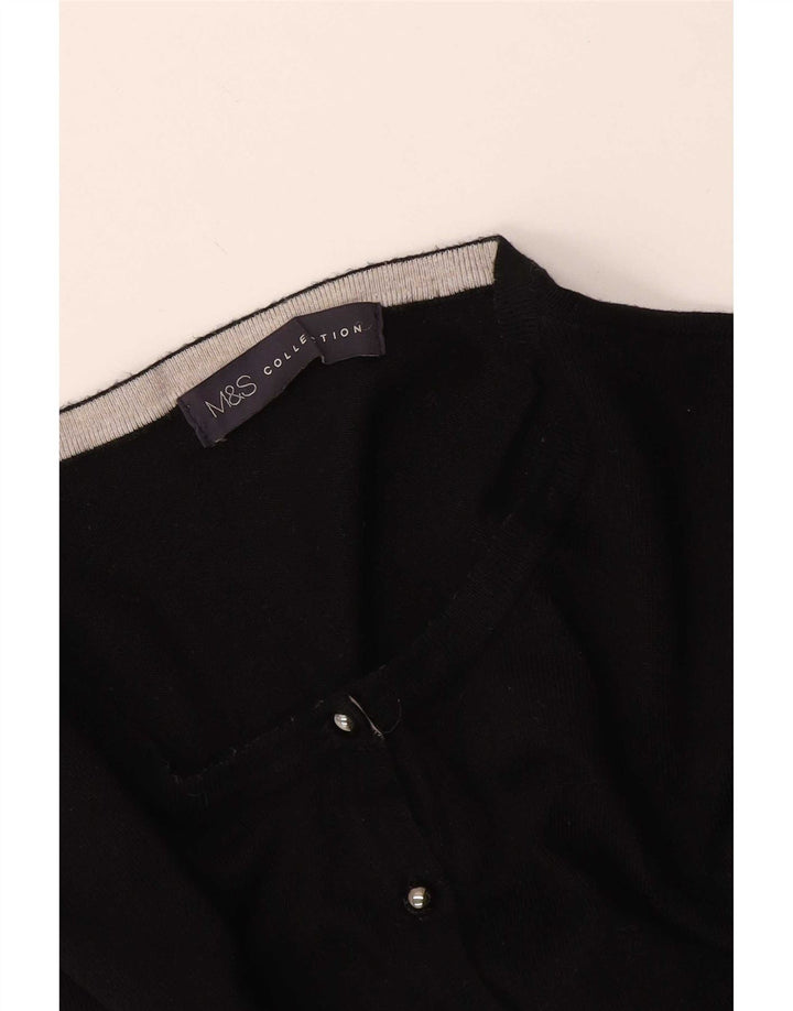 Marks & Spencer Pull Cardigan pour Femme UK 10 Petit Noir