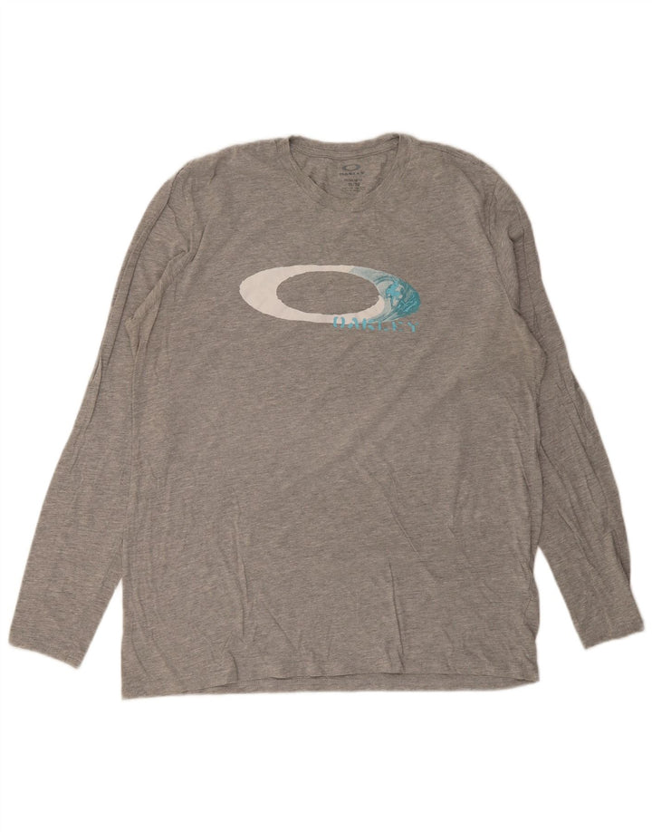 Oakley Mens Regular Fit Graphic Top Manches Longues XL Gris Coton