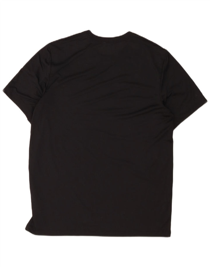 NIKE Mens Dri Fit T-Shirt Top Large Black Polyester