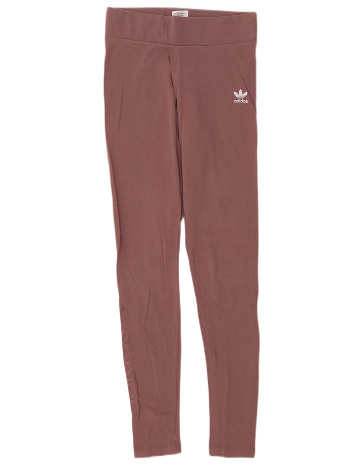Adidas Leggings Femme UK 10 Petit Marron Coton