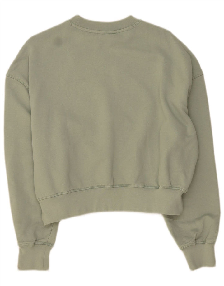 DICKIES Womens Oversized Crop Graphic Sweatshirt Jumper UK 14 Medium Green