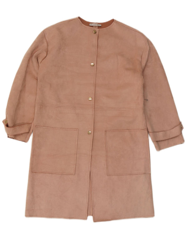 Zara Femme Pardessus UK 10 Petit Rose Polyester