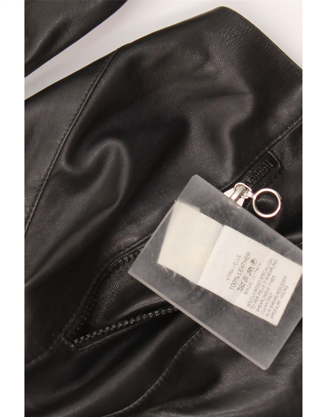 Veste en cuir femme vintage UK 14 Cuir noir moyen