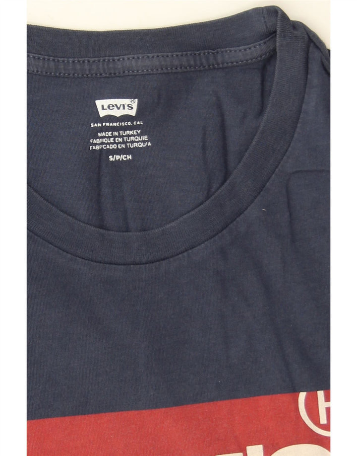 Levi's Graphic T-Shirt Top Small Homme Bleu Marine Coton