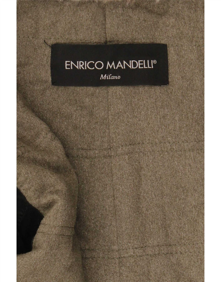 Enrico Mandelli Veste en cuir pour homme UK 42 XL Noir