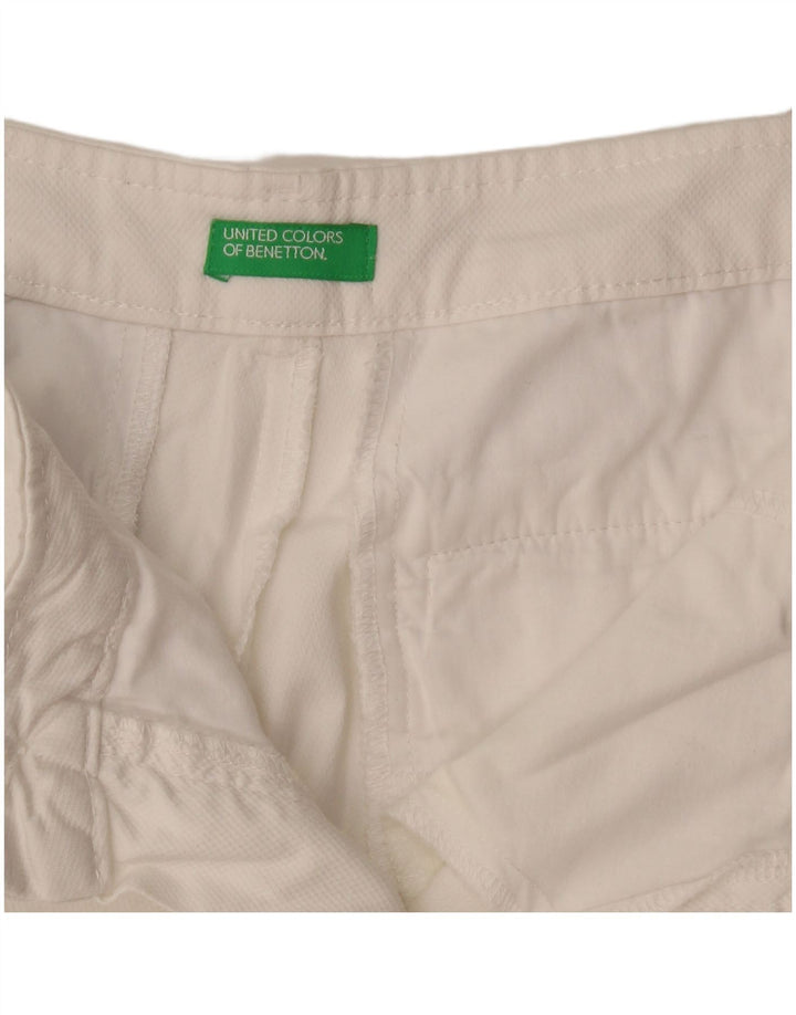 Benetton Pantalon Chino Slim Femme W29 L26 Blanc