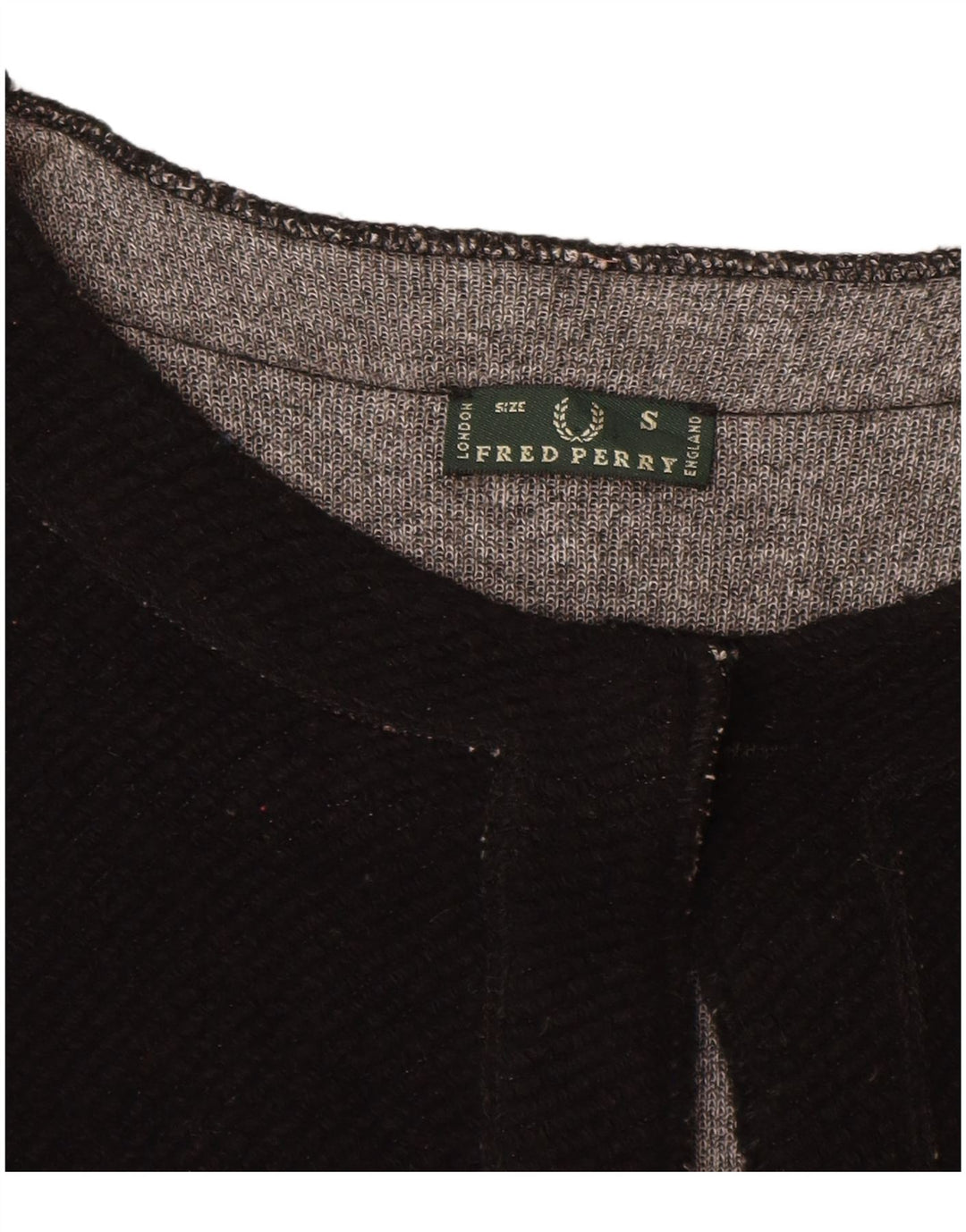 Fred Perry Pull cardigan à manches 3/4 pour femme UK 10 Small Noir Colorblock