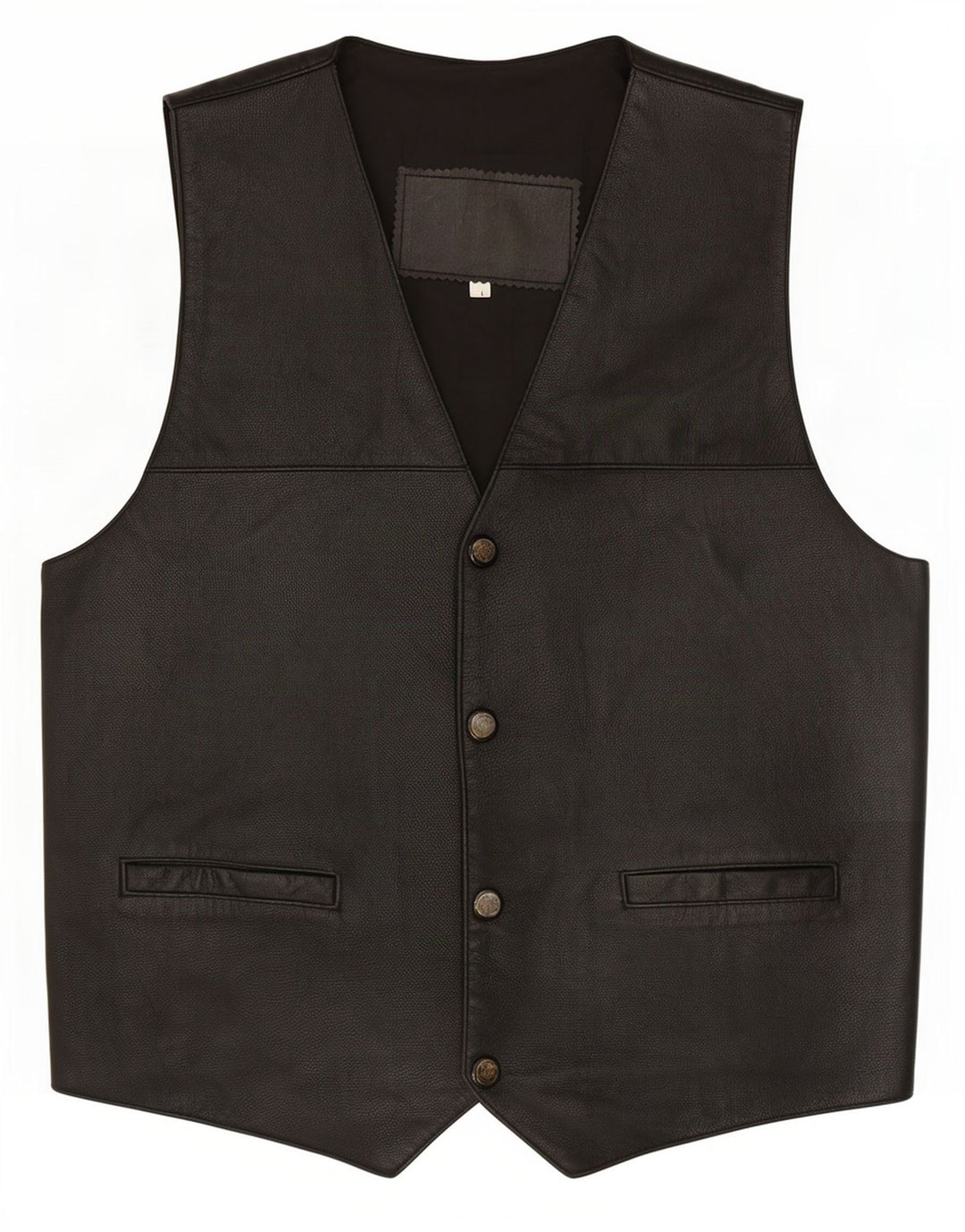 gilet en cuir homme vintage grand noir