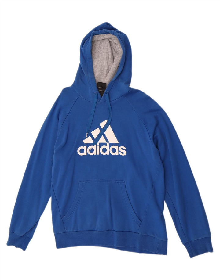 Adidas Pull à capuche graphique pour homme en coton bleu moyen